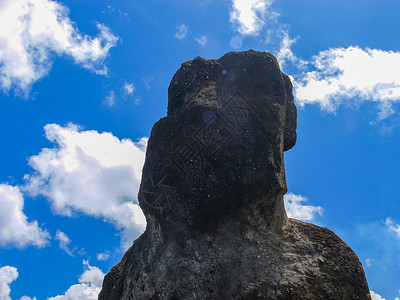 摩星岭复活岛神像雕像毛衣巨石摩艾国家天堂古董考古学天空公园雕刻背景