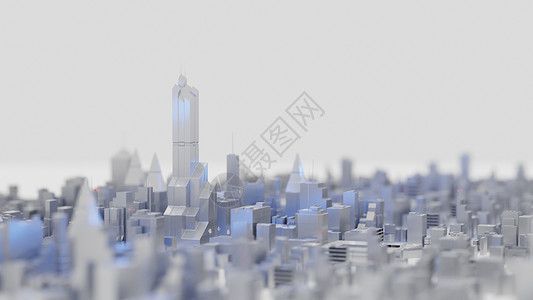 干净的未来城市天际线与闪亮干净的美学 数字 3D 渲染背景图片