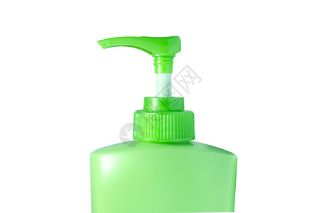 一瓶绿色奶油泵头 产品包装背景图片