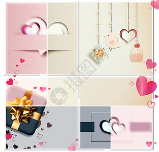 情人节卡名情人节的爱情拼贴3d庆典设计问候卡片婚礼生日奢华背景粉红色背景