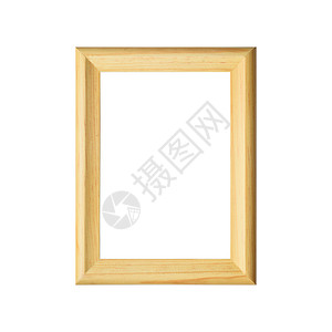 免抠木框在白色背景和剪切路径上隔离的自然木图照片框架背景