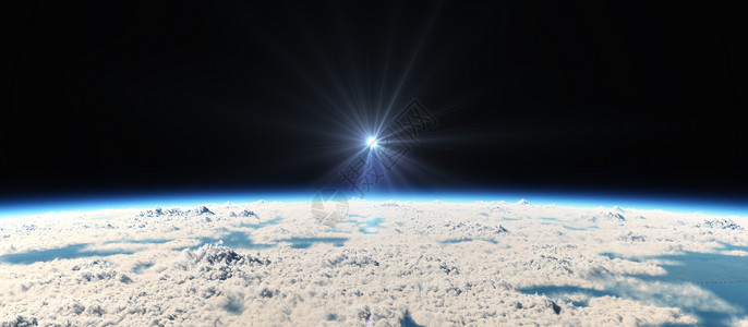clouds3d rende 行星日落插图地平线射线科学地球阳光天气空气照片全景背景