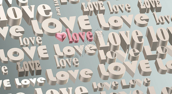 为爱而拼字体金色的多字爱在绿色柔和的背景上艺术标签海报婚礼刻字字体假期打印墨水卡片背景