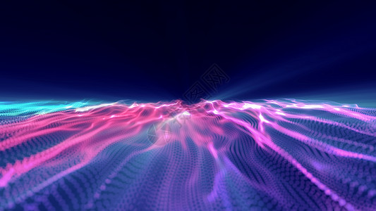流动向量波抽象粒子颜色它制作图案音乐数据流动动画片海浪红色舞蹈活力辉光技术背景