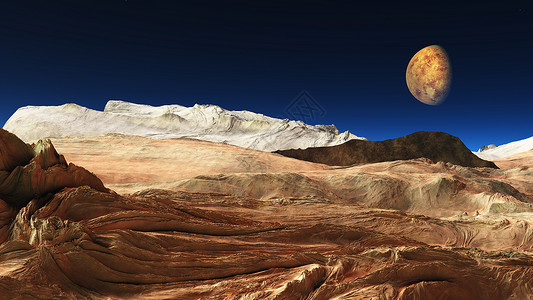 火星陨石太空中的地表行星渲染宇宙学月亮气氛插图飞船陨石宇宙科学海王星背景