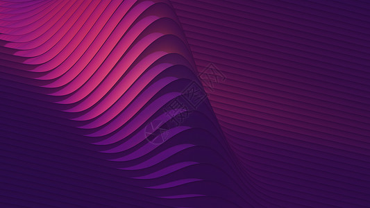 紫色曲线光芒波浪紫色和洋红色线条图案 抽象背景数字渲染背景