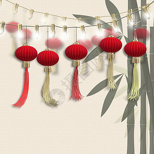 中国元宵节假期传统海报问候手绘汤圆新年文化节日庆典背景图片