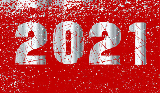 新年2021年 红与紫下雪斑点艺术插图庆典绘画艺术品金属背景图片