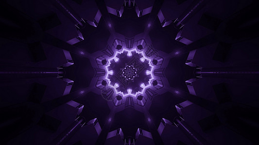 微光渐变图深紫色装饰品的 3D 插图背景