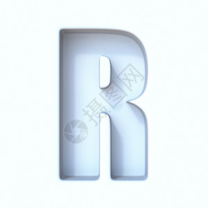 立体字母r白洞阴影字体字母 R 3背景