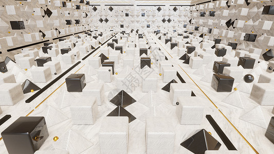 七宝万科广场抽象差分几何与模式万科坡度体积蜂窝阴影多边形正方形六边形世纪建筑学技术背景