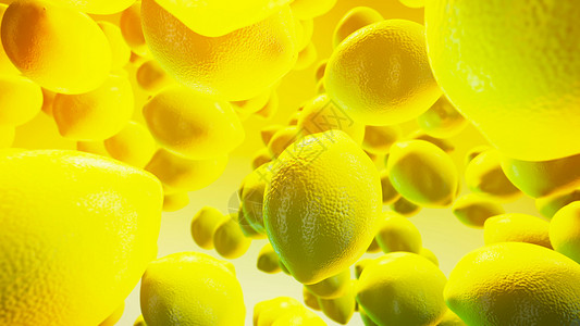 黄底3D介面上的新鲜柠檬叶子异国白色食物水果包装情调热情饮食黄色背景图片