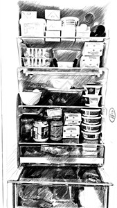 家电冰箱主图家用冰箱在购物检疫后内置的电冰箱背景