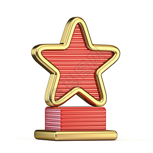 成就勋章素材带红色细节的金星奖杯 3背景