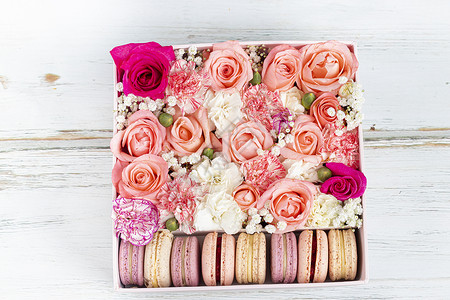 法国玫瑰装饰花背景美丽的高清图片
