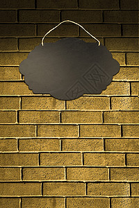 砖向量砖背景上的黑色空标志板餐厅品牌菜单笔记木板古董软木盒子备忘录海报背景