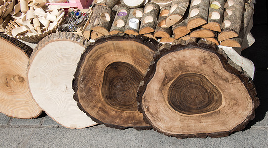 小块切木原木日志树干木头戒指木纹树桩裂缝背景图片