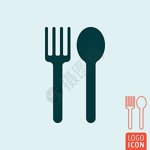 叉子线性图标勺子叉子 ico背景