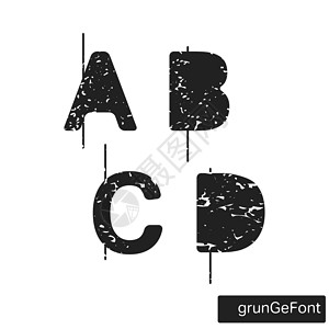 破碎字体字母表 grunge fon标识公司海报身份毛刺网站脚本绘画拉丁插图背景