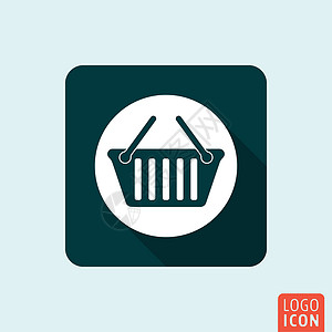 风格图篮子图标隔离食物盒子销售网站按钮插图市场商业网络零售背景