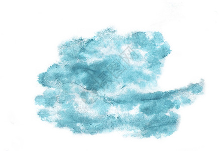 白色背景上的抽象蓝色水彩云 海报插图明信片横幅和创意设计背景图片
