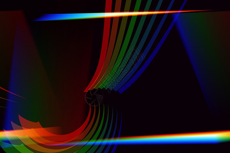 与光彩虹亮点的抽象黑色背景坡度线条艺术背景图片