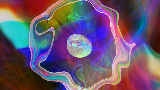 具有奇幻装饰的人物和彩虹亮点的抽象背景月亮粒子插图风格艺术辉光粉色背景图片