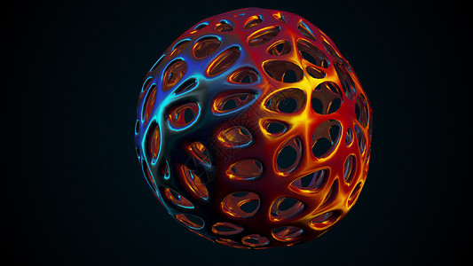 球形图形彩虹玻璃组合物彩虹边缘玻璃宏观反射技术强光球形渲染电脑背景