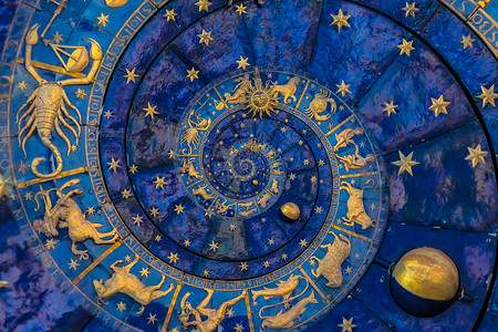 生肖星座Droste 效果背景 与占星术和幻想相关的概念的抽象设计催眠数字螺旋星座星系天文学地球十二生肖魔法八字背景
