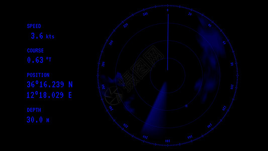 数字成像在雷达屏幕上运行的蓝线背景