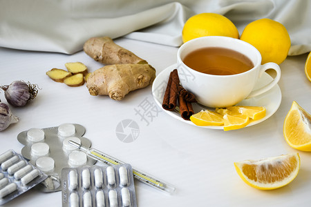 药物成分治疗感冒的产品——柠檬 生姜 洋甘菊茶丸 天然药物与传统药物背景