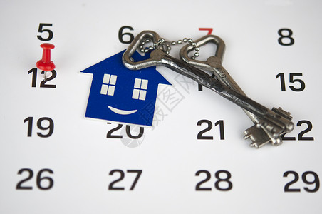 日历房子素材日历背景上的房子密钥投资红色数字抵押钥匙圈房屋房贷财产贷款规划师背景