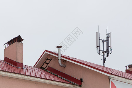 辐射4素材屋顶 蜂窝和电话通信上的电信天线 (单位 千美元)背景