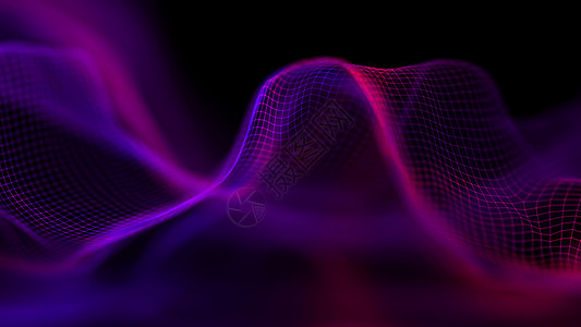 紫色科技音乐波浪背景 霓红灯屏幕宏观粉色绿色公司海浪舞蹈建筑视频控制板背景图片