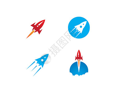 科学技术图标火箭标志 vecto插图天空宇宙轨道发射公司宇航员商业科学技术背景
