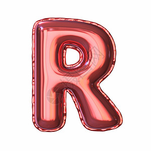 R标红色金属气球字体字母 R 3背景