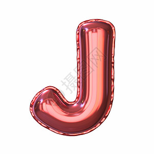 84周年字体红色金属气球字体字母 J 3背景
