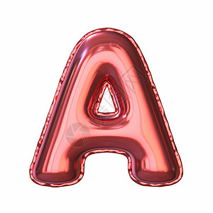 气球字母红色金属气球字体字母 A 3背景