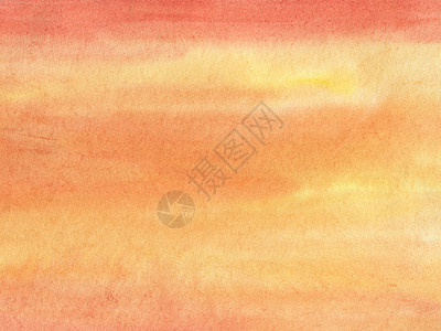 水彩质感黄色和红色手绘水彩抽象背景插图艺术海报天空太阳绘画水彩画艺术品色彩日落背景
