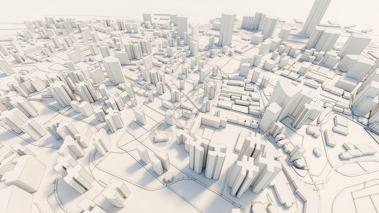 建筑模型图3d 市中心白色商业 downtow金融电脑建造房子天空办公室艺术技术渲染建筑学背景