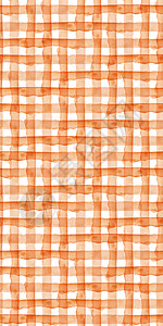 橙色格子抽象水彩几何背景 条纹和检查的无缝模式 织物设计和纸壁纸的手工纹理墙纸墨水刷子宏观白色橙子创造力调子艺术艺术家背景