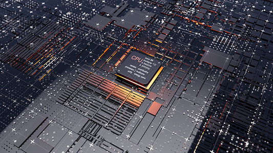 芯片图抽象的中央计算机处理器概念电路基准单元加工智力处理器机器木板电路板半导体背景