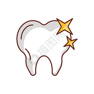 牙牙齿白色牙医搪瓷药品口服牙疼诊所凹痕插图卫生背景图片