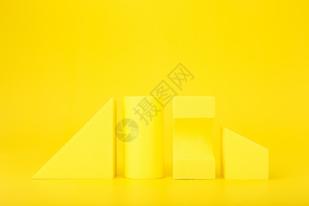 在单色黄色颜色的抽象未来派背景与拷贝空间  ro 中的不同几何图形多边形推介会技术横幅坡度传单框架商业墙纸水平背景图片
