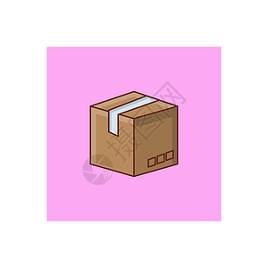 纸箱上的图标纸箱包装货物纸板船运运输服务中风纸盒邮件插图背景