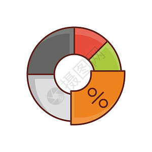 圆形比例图分析图表图商业饼形数学数据实心营销金融界面用户插图背景