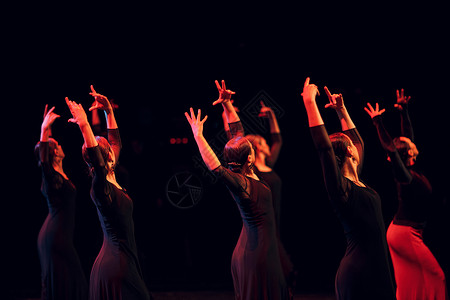 吉普赛弗拉门科 舞台表演运动裙子庆典社会舞蹈红色演员音乐女孩衣服背景