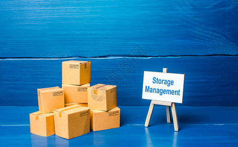 自动化立体库一堆箱子和存储管理画架 一套有效组织仓库货物存储 自动化和会计的措施 简化官僚程序背景