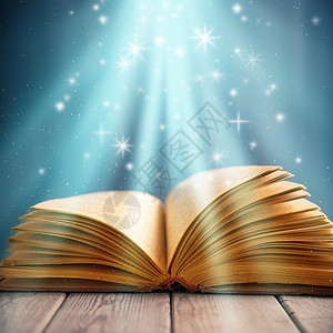 书中看星星魔法知识书背景