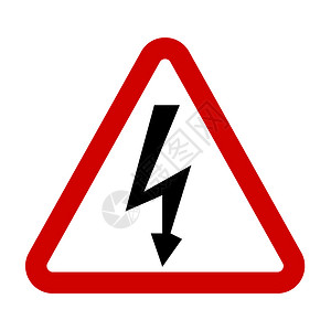 淡绿色三角形高压信号 危险符号力量黄色安全插图风险标签闪电活力注意力三角形背景